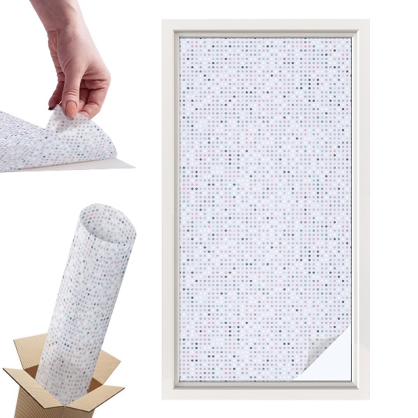 Witraż samoprzylepny na okno Pastelowe kropki