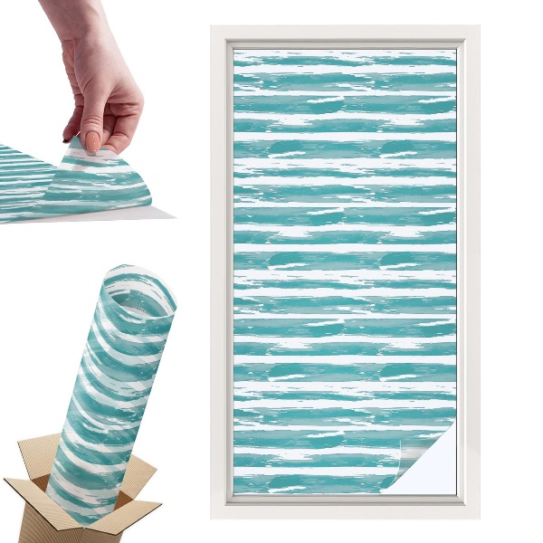 Okleina na okno mleczna Zielone pasy