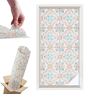 Naklejki witrażowe na drzwi Rustykalne kafle