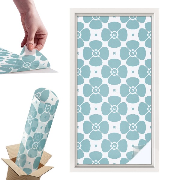 Naklejki witrażowe na drzwi Kwiatowa symetria