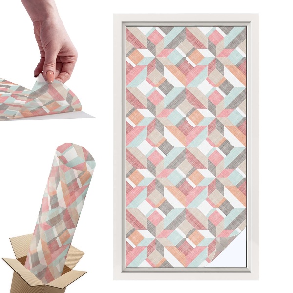 Okleina na okno mleczna Geometryczne romby