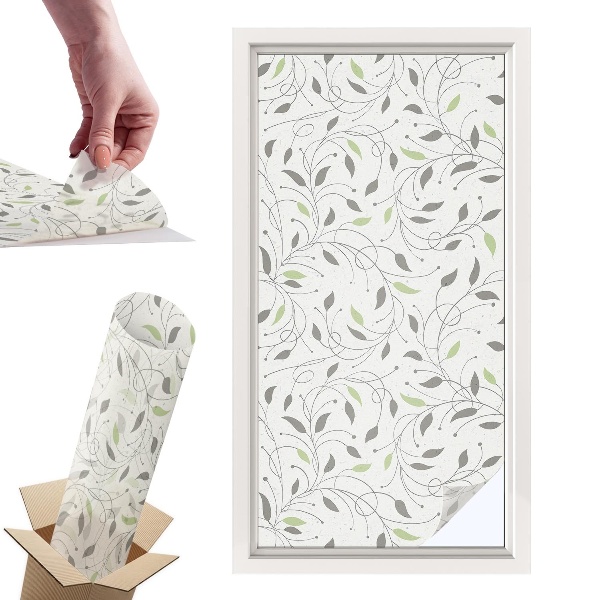 Okleina na okno mleczna Liście pędów