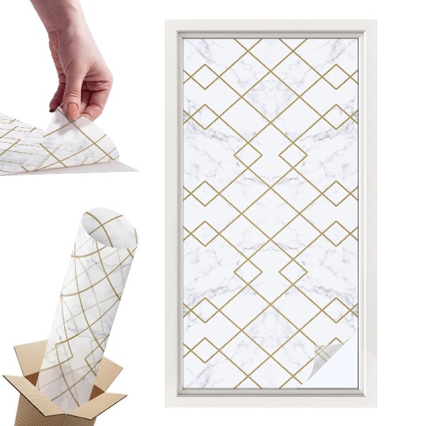 Naklejki witrażowe na drzwi Geometryczne linie