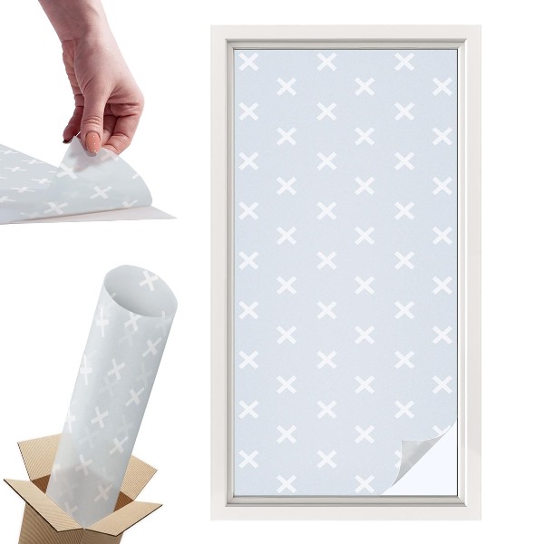 Naklejki witrażowe na drzwi Delikatne krzyżyki