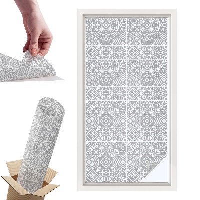 Naklejki witrażowe na drzwi Geometryczna elegancja