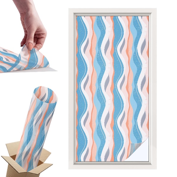 Naklejki witrażowe na drzwi Falisty rytm