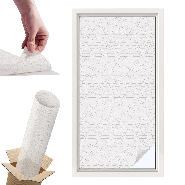 Naklejki witrażowe na drzwi Linie faliste