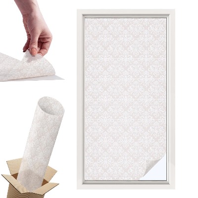 Okleina na okno mleczna Ornament roślinny