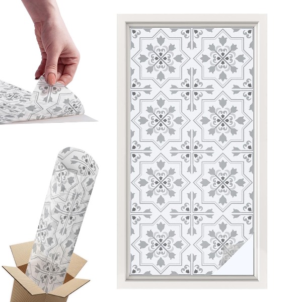 Okleina na okno mleczna Symetryczne ornamenty