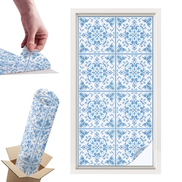 Naklejki witrażowe na drzwi Florystyczne ornamenty