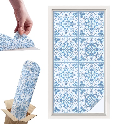 Naklejki witrażowe na drzwi Florystyczne ornamenty