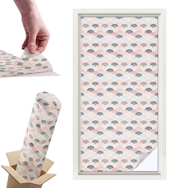 Witraż samoprzylepny na okno Wzór wachlarze