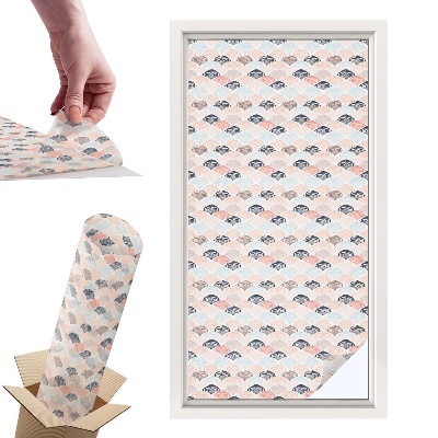 Witraż samoprzylepny na okno Wzór wachlarze