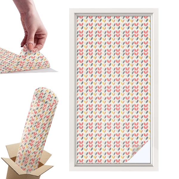 Okleina na okno mleczna Retro liście