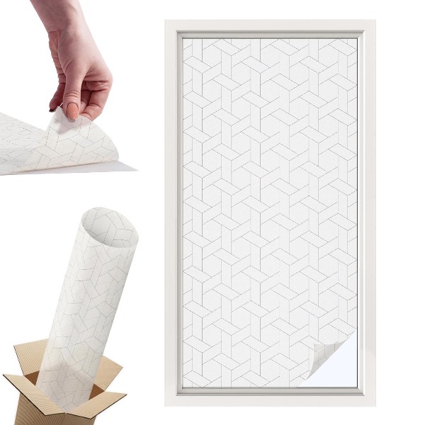 Naklejki witrażowe na drzwi Geometryczna plecionka