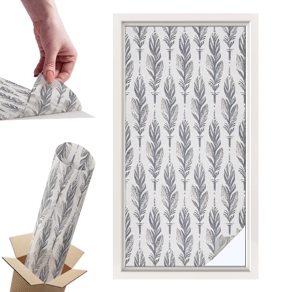 Witraż samoprzylepny na okno Eleganckie pióra