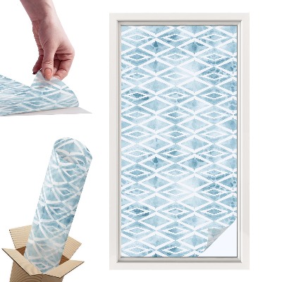 Naklejki witrażowe na drzwi Niebieskie romby