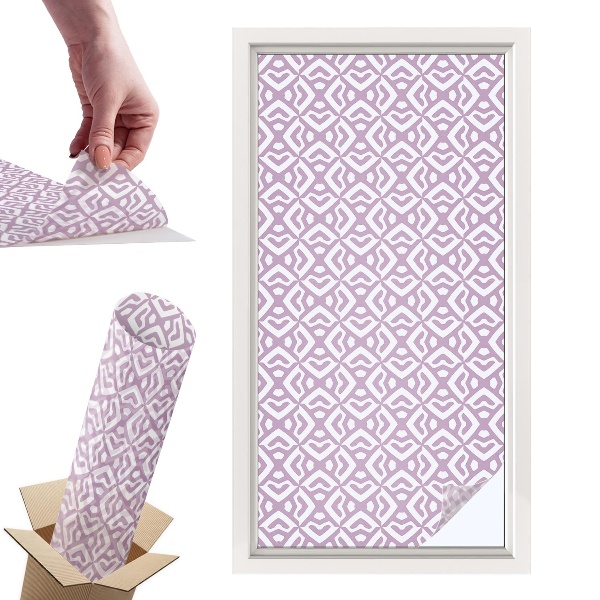 Okleina na okno mleczna Fioletowe kształty