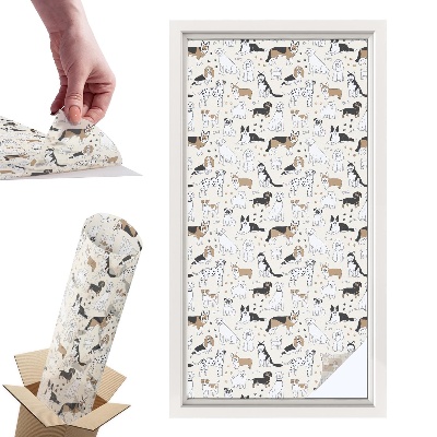 Okleina na okno mleczna Pieski wzory