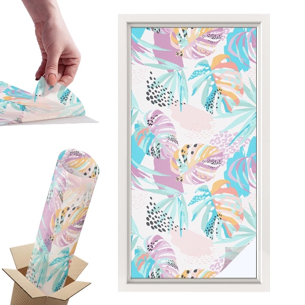 Naklejki witrażowe na drzwi Abstrakcyjna dżungla