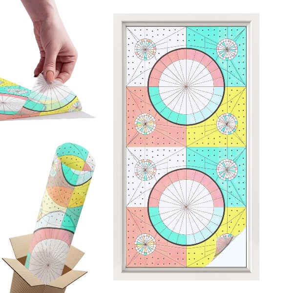 Witraż samoprzylepny na okno Geometryczne koła