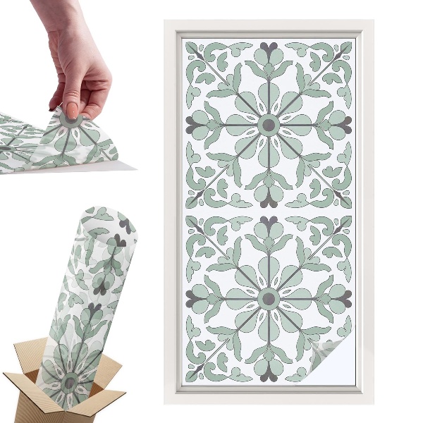 Witraż samoprzylepny na okno Roślinny wzór