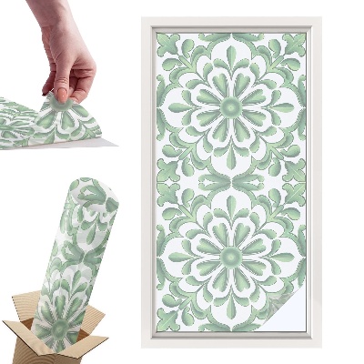 Witraż samoprzylepny na okno Zielone liście