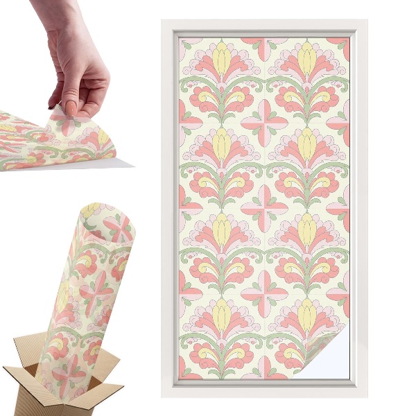 Witraż samoprzylepny na okno Roślinna elegancja