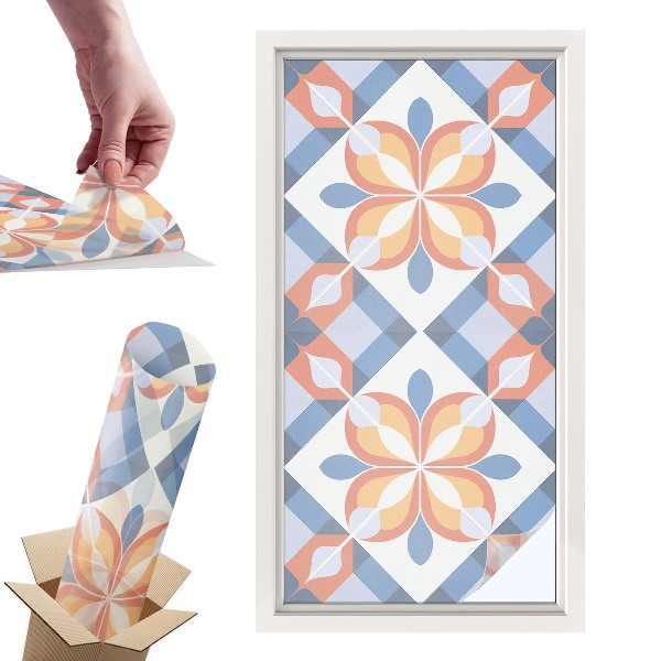 Okleina na okno mleczna Kolorowa symetria