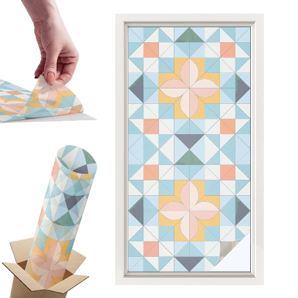 Witraż samoprzylepny na okno Kolorowa geometria