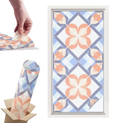 Naklejki witrażowe na drzwi Kwiatowy wzór