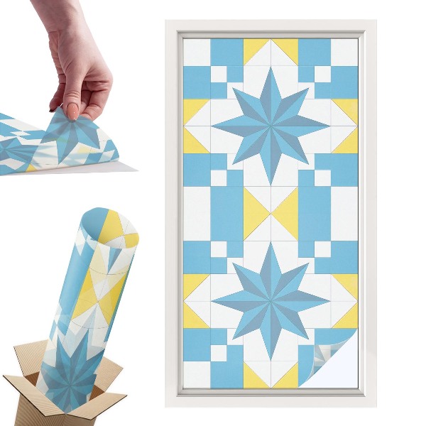 Naklejki witrażowe na drzwi Niebieskie gwiazdy