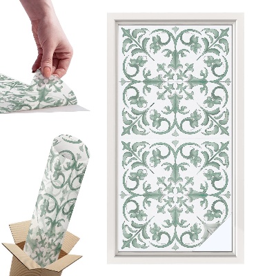 Okleina na okno mleczna Roślinne ornamenty