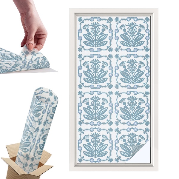 Okleina na okno mleczna Kwiatowy wzór