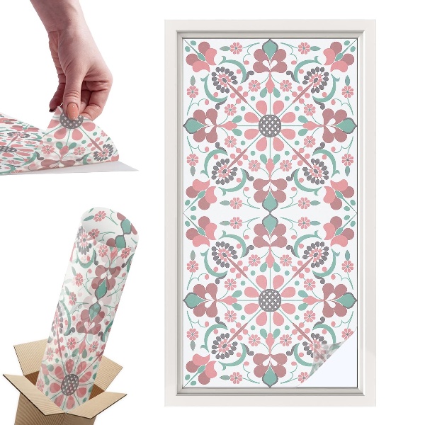 Naklejki witrażowe na drzwi Kwiatowa harmonia