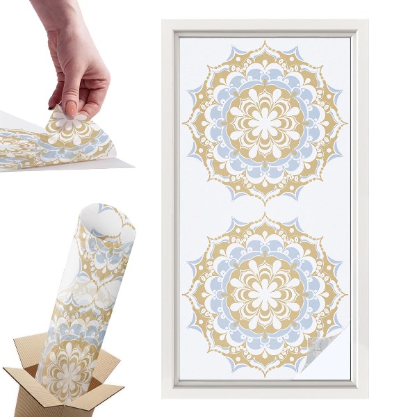 Naklejki witrażowe na drzwi Mandale boho