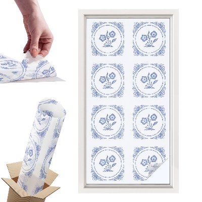 Witraż samoprzylepny na okno Delikatne kwiaty