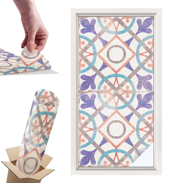 Okleina na okno mleczna Kolorowe mozaiki