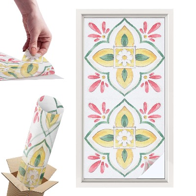 Naklejki witrażowe na drzwi Kwiatowy ornament