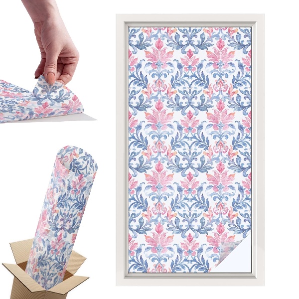 Witraż samoprzylepny na okno Kwiatowa symetria