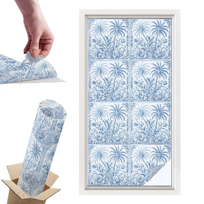 Naklejki witrażowe na drzwi Tropikalny pejzaż