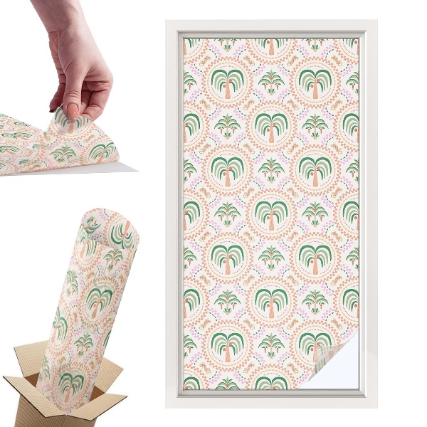 Witraż samoprzylepny na okno Egzotyczne palmy