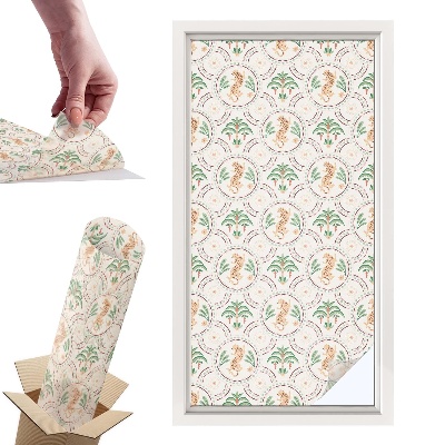 Naklejki witrażowe na drzwi Leopard palmowy