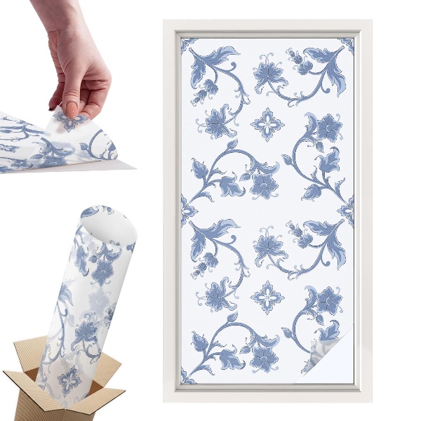 Okleina na okno mleczna Kwiatowy ornament