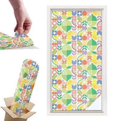 Naklejki witrażowe na drzwi Kolorowe owoce