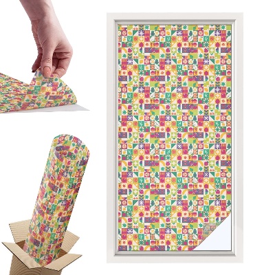 Witraż samoprzylepny na okno Kolorowa abstrakcja