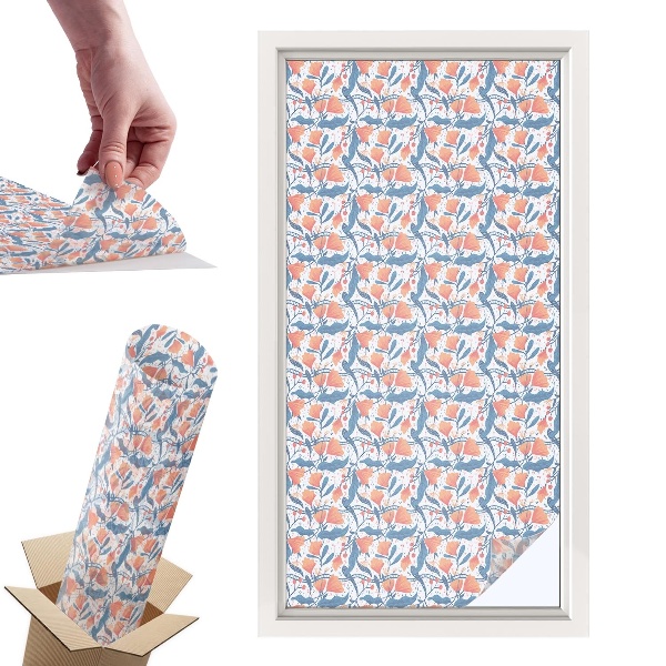 Okleina na okno mleczna Kwiatowa feeria