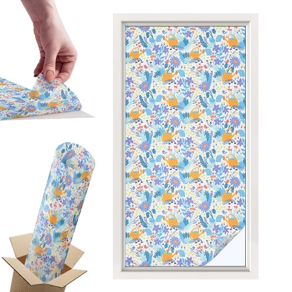 Witraż samoprzylepny na okno Roślinny motyw