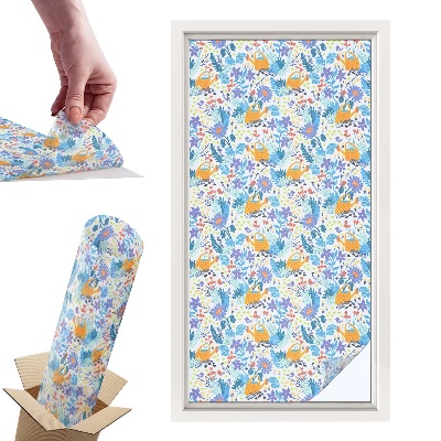 Witraż samoprzylepny na okno Roślinny motyw