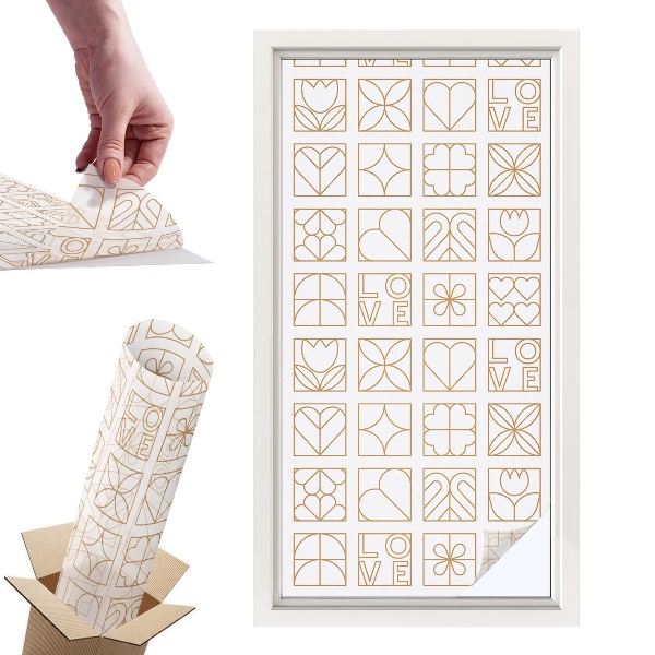 Naklejki witrażowe na drzwi Geometryczna miłość